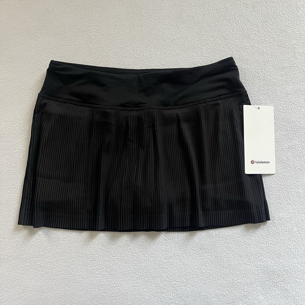 NWT Lululemon Women Black Pleat to Street Mid-Rise Skirt Tennis Golf Skort 6